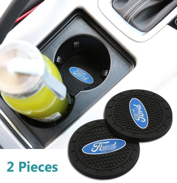 2 ПК 275 -дюймовые автомобильные интерьерные аксессуары против Slip Cup Mat для Ford Focuskugusmondeofiestatransitmustang Rangerf150F8387070