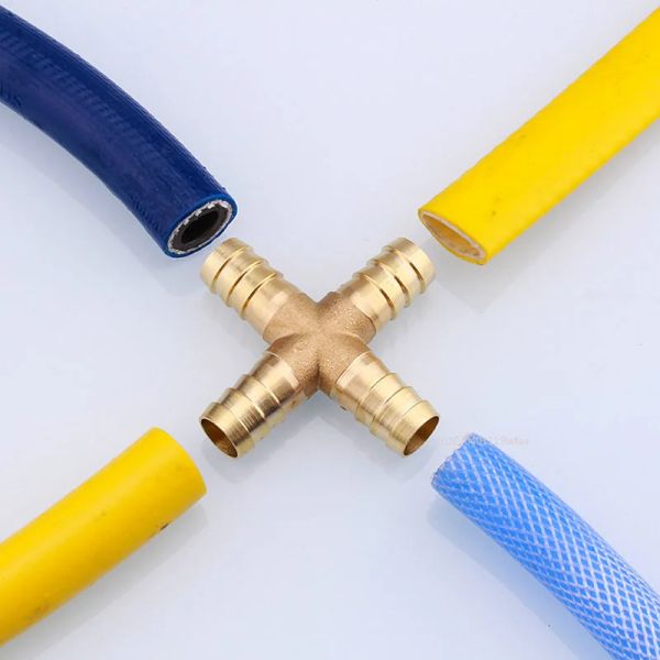 Brass Splicer Pipe Casal AR AR AR JONTA T X Y TIPO TIPO BARB CAIL 6 8 10 12 14 16 19 MM Adaptador de cobre do conector masculino