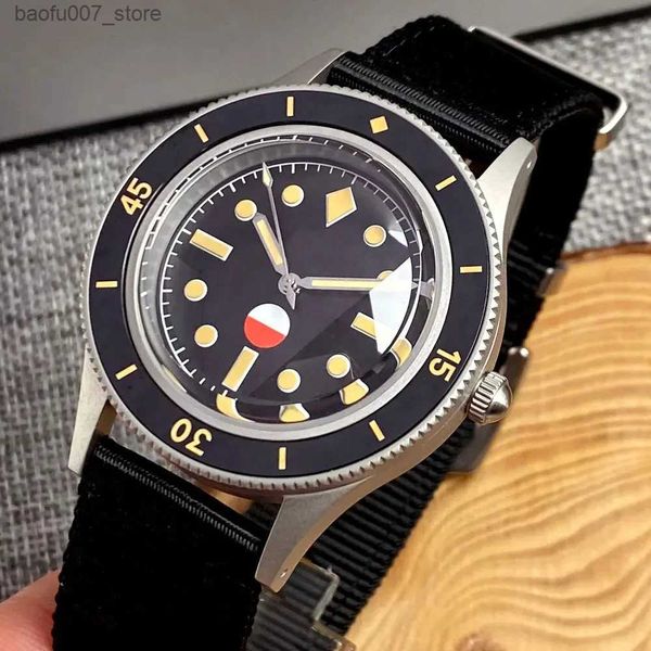 Bilek saatleri tandorio vintage 50-Fathoms Diver Mekanik Erkekler S NH35 PT5000 Turuncu El Kumblu Kabuk Kubbesi Safir Kristal