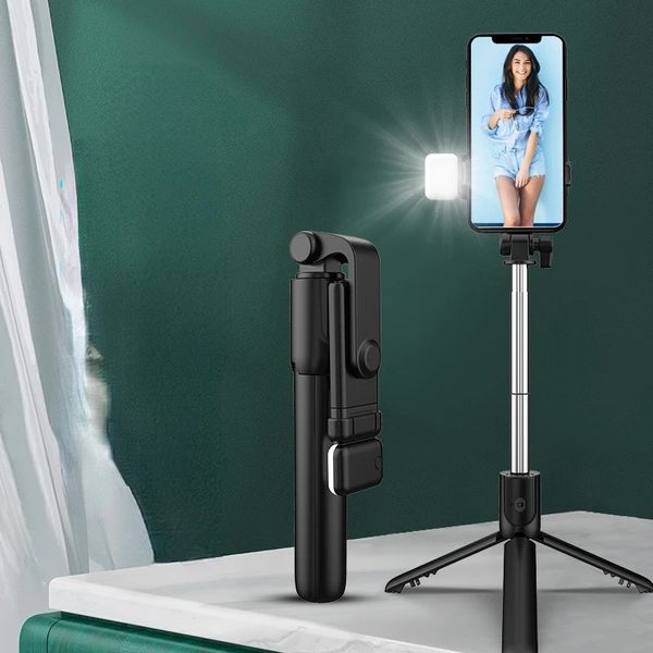 Bluetooth Wireless Selfie Stick Mini Tripé dobrável Monopod extensível com obturador remoto para iPhone iOS Xiaomi Android Phone