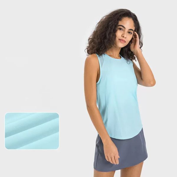 L051 Tampas de tanques camisa de manga Mulheres colete de ioga Camisas de ioga para trás Blusa oca de secagem rápida Smock Smock respirável K4LP#