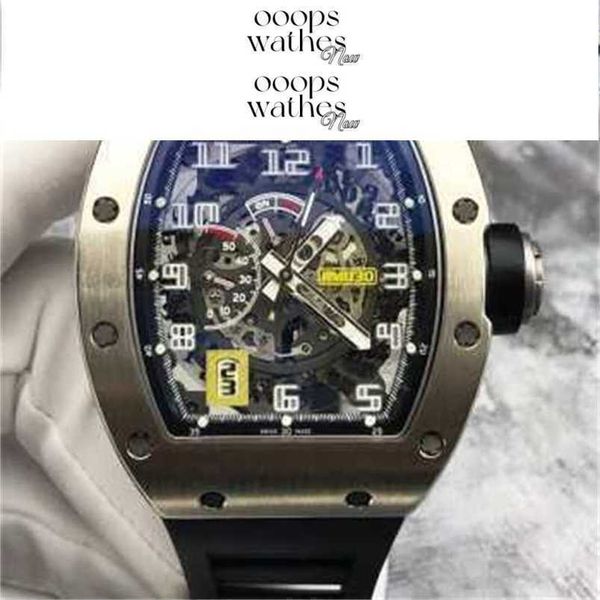 Designer Mens Watch Brand Luxury Watch Automatic Superclone RM030 Dialcini vuoti 18K Platinum con 12016 Cardcarbon Fibre Sapphire