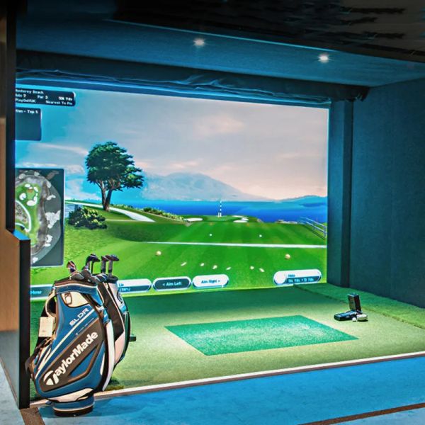 Golf Sound Proof Simulator Impact Screen Indoor Sound abgestimmt weißes Tuch mit Grommet Hole Golf Projector Bildschirm