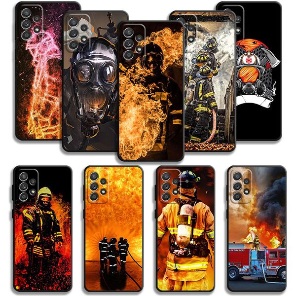 Caso Matte Bombeiro Fireman para Samsung A51 A32 4G A52 A13 5G A21S A12 A53 A31 A22 A72 A33 A23 A41 A11 A73 A71 A52S