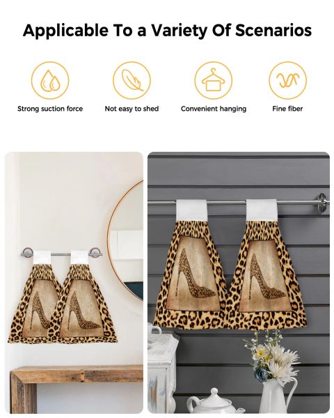 Leopard Stampa tacchi alti asciugamani personalizzati asciugamani assorbenti a sospensione Cucina Cucina Piatti da bagno BAGNA PACCIALE
