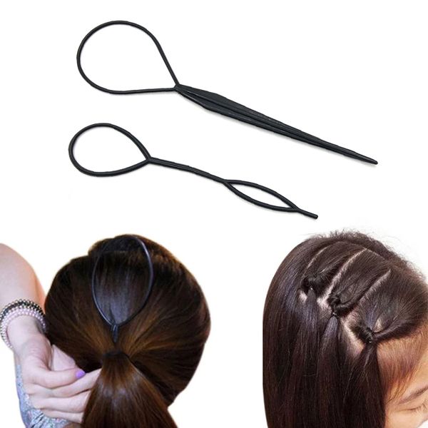 2pcs/set Magic Hair Bun Maker Hairband Hair Accessoires Frauen Girls Plate Hair Styling Werkzeuge Halbspiel Stirnband