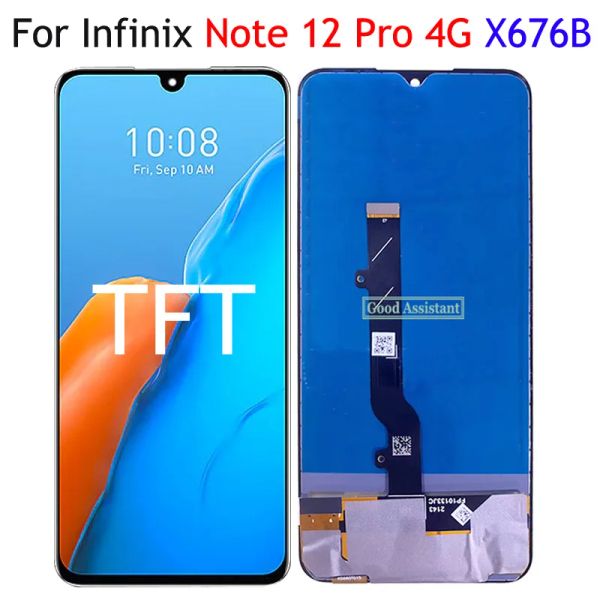 AMOLED TFT 6,7 polegadas para Infinix Note 12 Pro 4G x676b / Nota 12 2023 x676c LCD Display Touch Screen Digitizer Montagem / quadro