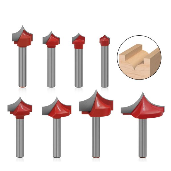 1pcs 6 mm Rundpunktschneider Gravurmaschine Maschinenwagen Carpentry Holzbearbeitungswerkzeuge Frässchneider für Holz -CNC -Router -Bits