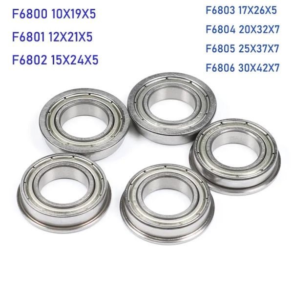 Cuscinetto da 2/5pcs 10x19x5 mm cuscinetto flangia F6800 F6801 F6802 F6803 F6804 F6805 F6806 F6807 ZZ ZZ ZZ 2Z Cuscinetti a sfera di scanalatura profonda