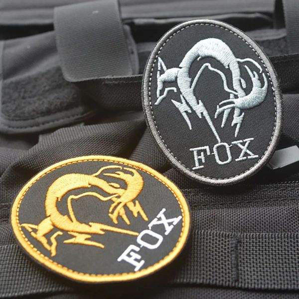 Fox Metal Gear Mgs Foxhound Patch Askeri Taktik Birlik Moral Nakış Yamaları Giysiler İçin Sırt Çantası Rozeti Aplike