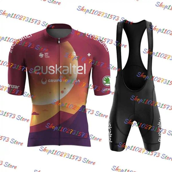 Rennsets 2024 Euskaltel Radsporttrikot Set MTB Bike Kleidung Herren Schnell trockene Fahrradkleidung Kleidung MAILLOT CULOTTE