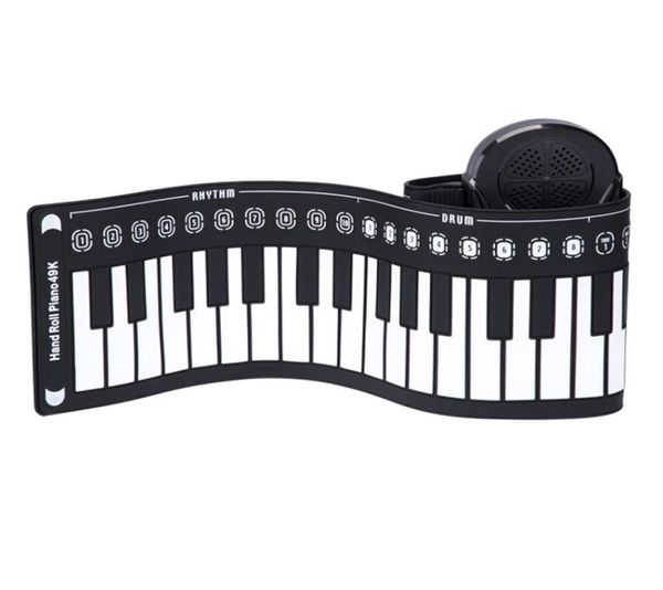 Multi Style portátil 49 Chaves Flexível Silicone Roll Up Piano dobrável teclado eletrônico para crianças estudante7717698