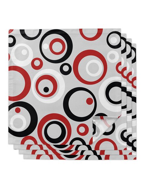 Circle Abstract Geometry Table Napkin Conjunto de casamento Tabela de peças de peças de chá macio Toalhas de chá de jantar lenço de mesa