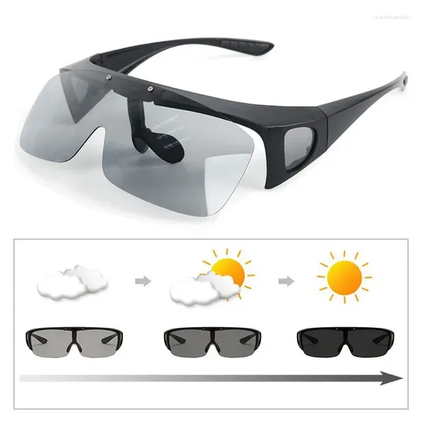 Outdoor Eyewear Flip Cover polarisierte Sonnenbrille pochromische Brillen Unisex Integral Sonnenbrille Fischerei