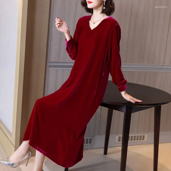 Abiti per feste Black Red Rosa Rosa Velvet Donne Fashion 2024 Summer Long Casual Sexy Office Office Abito quotidiano Plus size eleganti