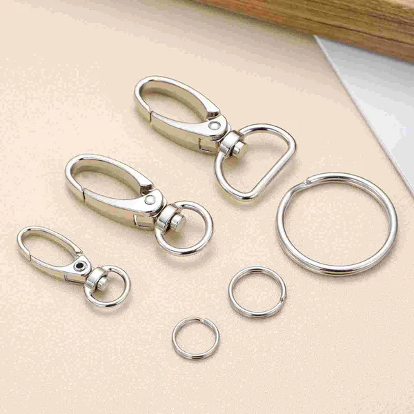 Hundekleidung Knopfschnalle Clips für Kragen -Tag mit Ringen Metallkragen Edelstahl Name kleiner Klemmen Schlüsselbund