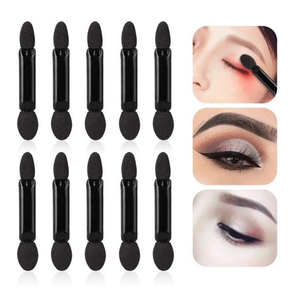 Shadow 1000pcs Moda Disponíveis de sombras descartáveis compõem os pincéis de sombra de nylon da esponja dupla lacrime para o aplicador de sombras para o aplicador de cosméticos