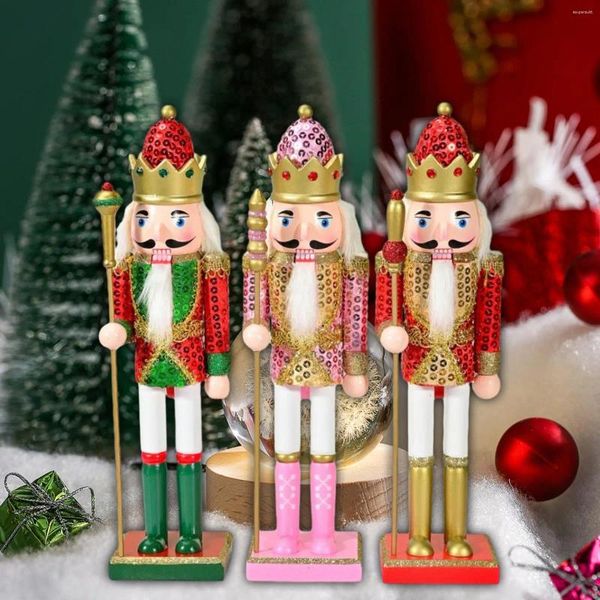 Figurine decorative 3pcs 30 cm di legno di nocciola di legno Ornamenti per bambini giocattoli dipinta feste bomboniere