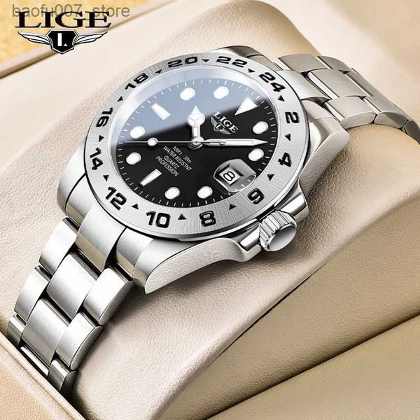Armbanduhr Neue Lige Design Top -Class Herren Sport Quarz Edelstahl Uhr 30m wasserdichtes Timing Luxus Reloj Hombre