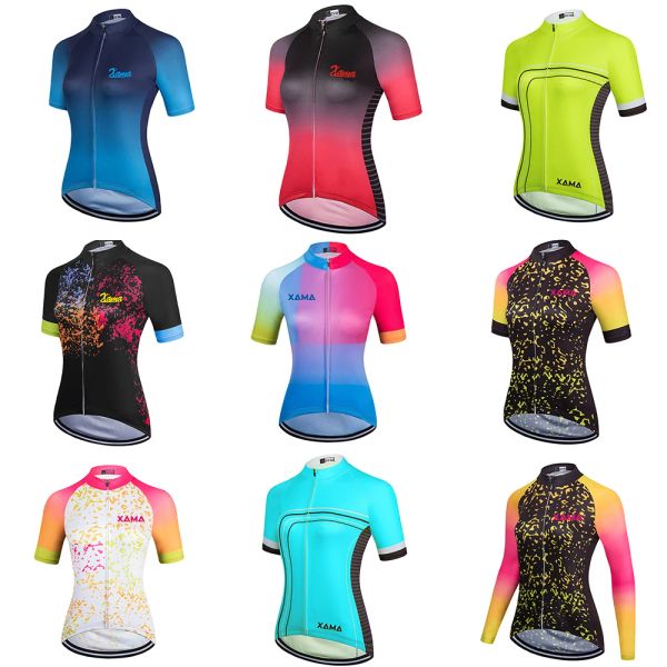 Abiti Xama Pro Women's Short Short Bike Bike Bike Clothing Ropa Ciclismo Road Bicycling Shirt Bicling Gel di divisione veloce estate traspirante