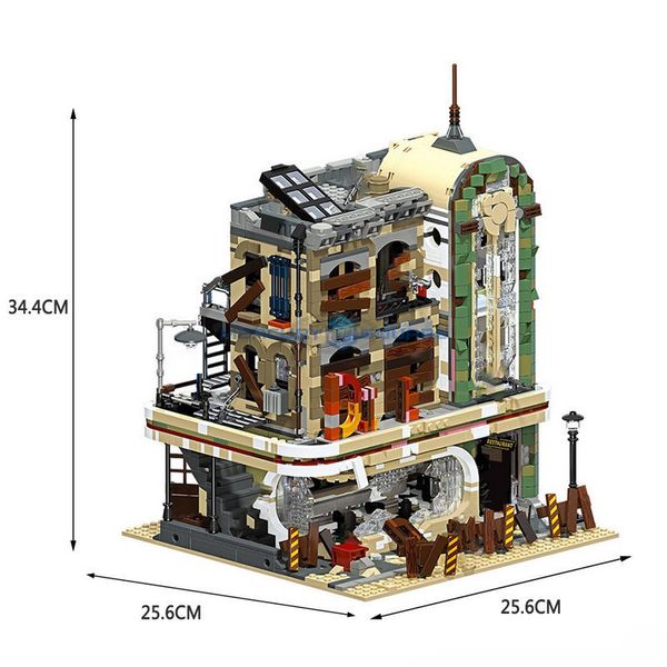 Downtown Diner Apocalypse Restaurant Doomsday -Serie MOC 89101 Stadt Ruins Architektur Ziegelmodellblöcke Gebäude Spielzeuggeschenk