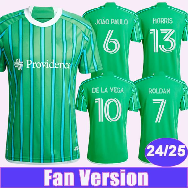 24 25 Seattle Sounders Roldan Men Soccer Jerseys Morris Ruidiaz de la Vega Atencia Home Green Shirt Mangas curtas uniformes adultos
