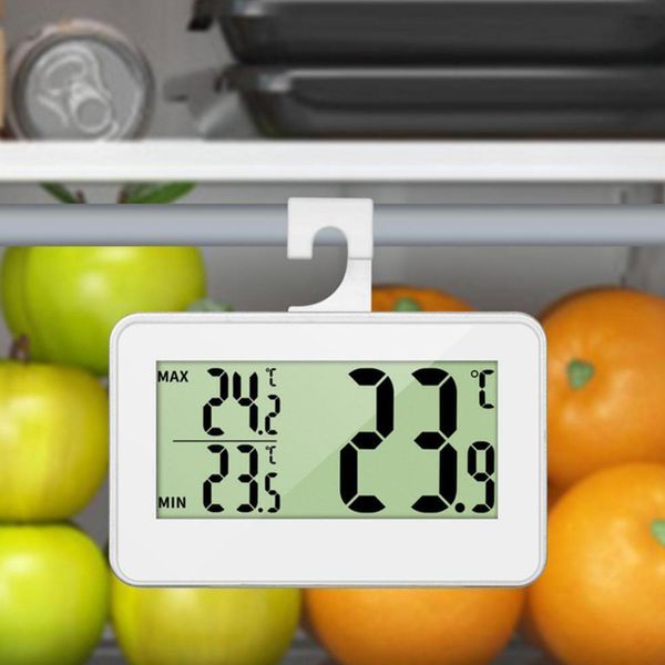 Termômetro digital LED e higrômetro de armazenamento a frio congelador máximo e temperatura mínima exibição de temperatura