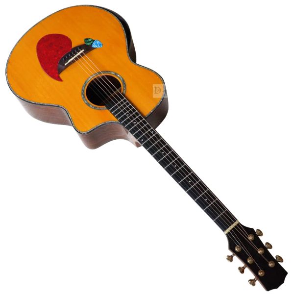 Cabos acabamento de alto brilho 41 polegadas Spruce Wood Top Acoustic Guitar 6 String JF Body Rosewood Guitar