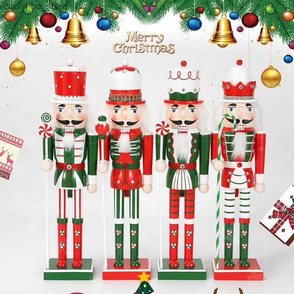 Artes e artesanato 25/38 cm de natal quebra -nozes soldados de soldado Decoração de Natal de madeira Vintae Creative Handicrafts Ift Festive Soldier L49