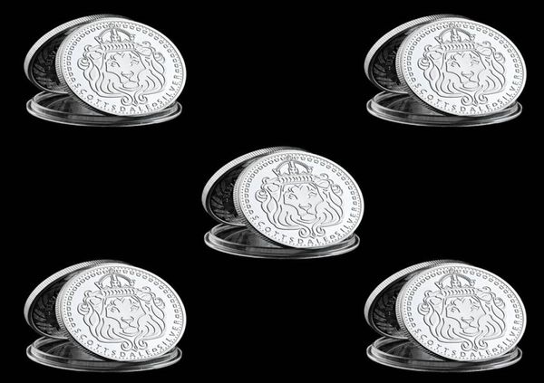 5pcs Scottsdale Mint Omnia Paratus Craft 1 Troy Oz Silver Plated Coin Collection com capsule acrílico duro28597777