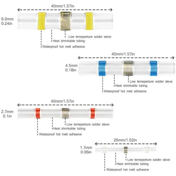 800/300pcs The The Thrink Cancer Connector, разъемы для уплотнения при приповне и разъемы с нагреванием сжима