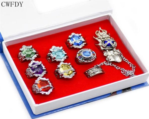 Обручальные кольца 7pcsset модные ювелирные украшения кольцо Катекио Hitman Reborn Sawada Tsunayoshi Anime Cosplay Vongola для мужчин женские детские подарок 9868109