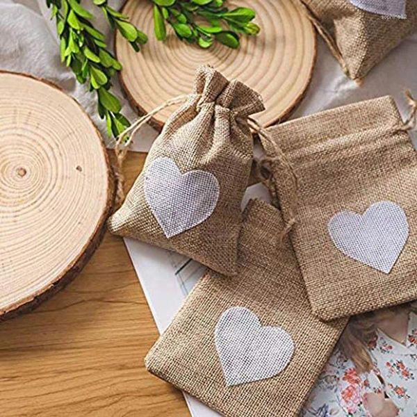 Wrap regalo 1pcs Baglie di lino iuta Gioielli a corda a corridoio Duggine Packaging Packaging Nove Wedding Christmas Candy Burlap Borsa