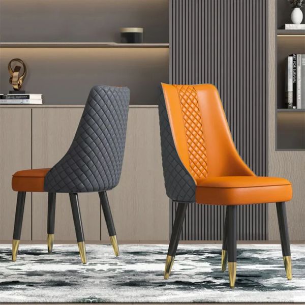 Cadeiras de jantar de luxo de cozinha nórdica de couro de casa back staol office restaurante de escritório moderno cadeiras de jantar móveis hy50dc