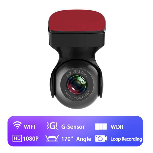 Hikity Car Recorder DVR Dash Dash Camera Drive Video Registrazione 1080P Monitoraggio del parcheggio Registrazione WiFi largo angolo