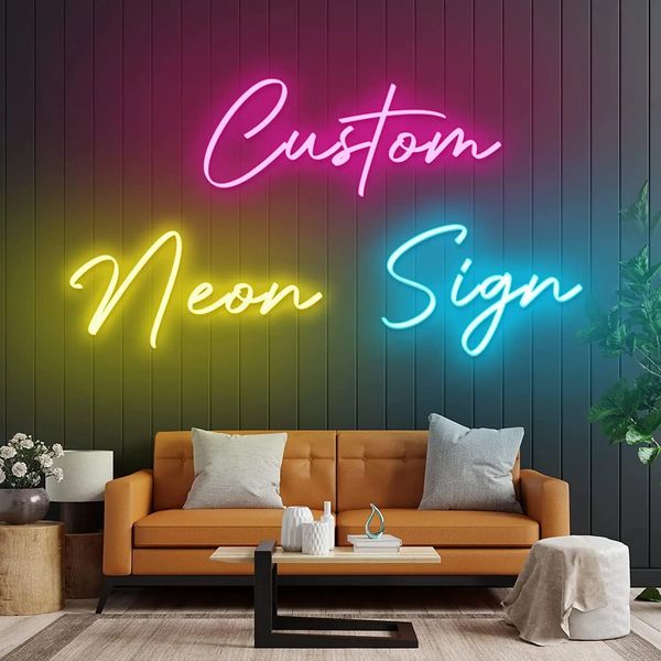 Grande segnale di neon personalizzato Business Light Light Personalized Big Neon Sign for Wedding Happy Birthday Party Decor 240407