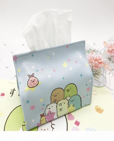 1pcs anime sumikko gurashi baskılı pu depolama doku kutusu kapağı sevimli çizgi film peçete kağıt çantası havlu kılıfı hediye ev araba dekorasyon8570211