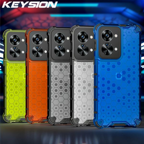 Custodia per armatura per shock Keyion per OnePlus Nord 2t 5G Silicone + PC Honeycomb Back Cover per OnePlus 1+ Nord CE 2 Lite 5G