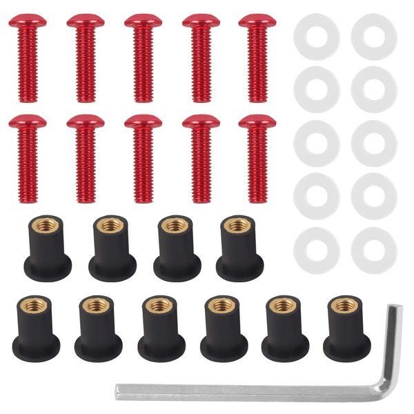 10pcs m5 motosiklet ön cam cıvataları Yamaha için ön cam montaj vidalı somun yamaha için vidalı somun