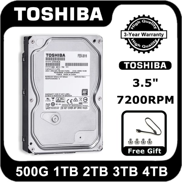 Приводы Toshiba 500G 1TB 2TB 3TB 4TB Внутренний диск жесткого диска 3,5 