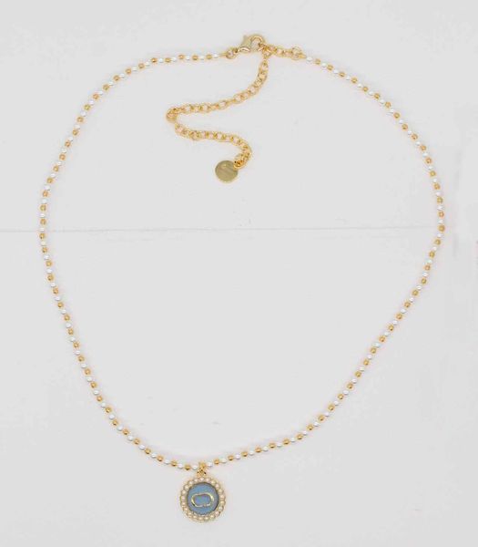 2024 Luxusqualität kleine runde Form anheitige Halskette mit blauer Farbe Ohrring Ohrring Nature Shell Perlen PS7701B