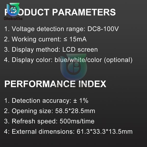 6133A Indicador de capacidade da bateria LCD DC 8V-100V CEAD ACIDADE LITHIUM LIFEPO4 VELAÇÃO DE TEMPERATURA DE TEMPERATURA DE TEMPERATURA DE TOLAGEM