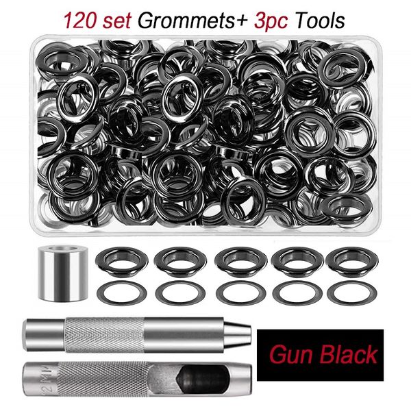 120 комплектов набор инструментов Grommet 12 мм 1/2 дюйма Gromtet Eyelets с настройкой инструментов для хранения для холста, ткани, брезентов, кожаных инструментов