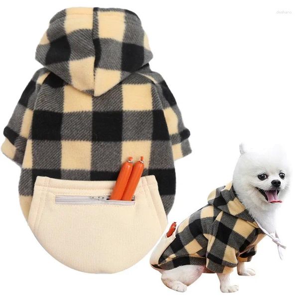 Собачья одежда мода мода с пэтом с толстой щедрой и средней щенкой кошачья застежка -молния карманный свитер