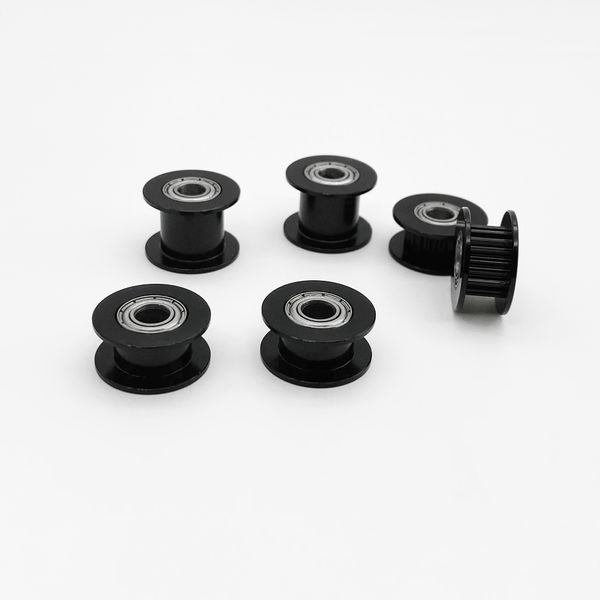 2GT 20 denti ingranaggi con alimentatore sincrono nero con diametro del foro di 3/4/5/6/8 mm largo 6/10 mm Accessorio per stampanti 3D con cuscinetto nero