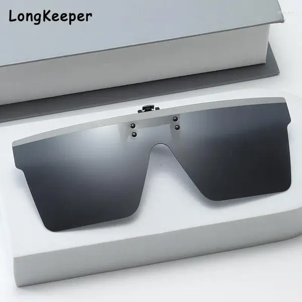 Óculos de sol Long Mark Brand Clip para homens polarizados top lentes lentes unissex retro vintage óculos de sol dos óculos
