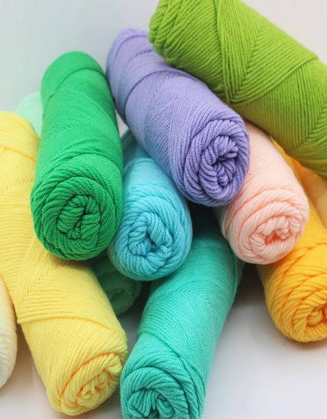 Bambu integral Baby Yarn Crochet Algodão tricô de algodão Lã de lã de lã grossa Katoen Garen Lanas para Tejer9707922