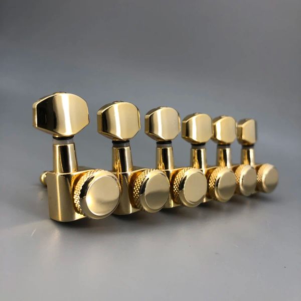 Cabos Schaller M6 Tipo de guitarra Botão de pérola Gold Locking Deluxe Guitar Machine Head Tuners Afiting PEGS PARA JP6 ST TL POLHE