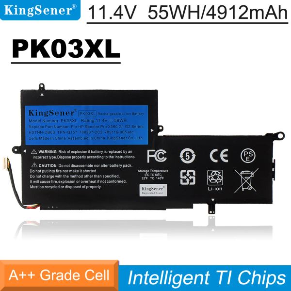 Piller Kingsener PK03XL HP Spectre Pro X360 13 G1 Serisi M2Q55PA M4Z17PA HSTNNDB6S 6789116005 11.4V 56WH