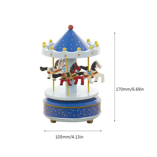 Home Decor Carousel Music Box Vintage Chirstmas 2023 Neujahr Retro Geburtstagsgeschenk Holz Musikbox rotierende Pferdes Musikleboxen